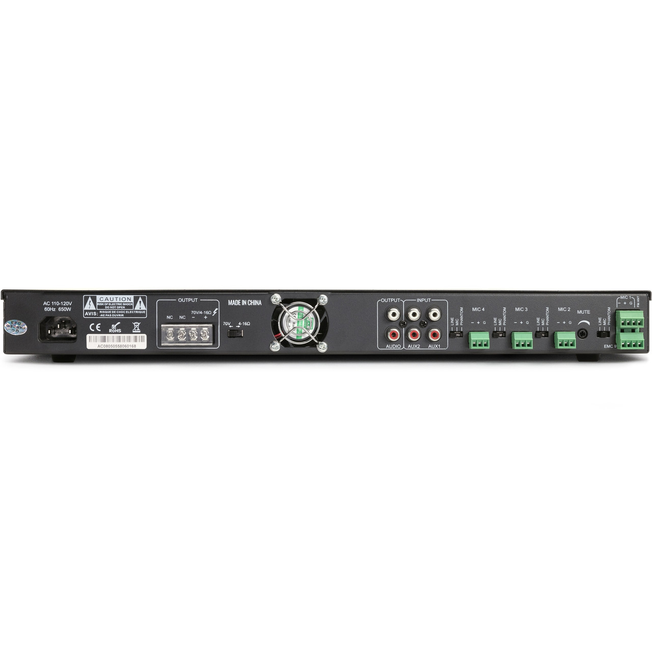 Public Address Sound System with 2 S10 Outdoor Speakers, RMA500BT Bluetooth Mixer Amplifier and Paging Microphone